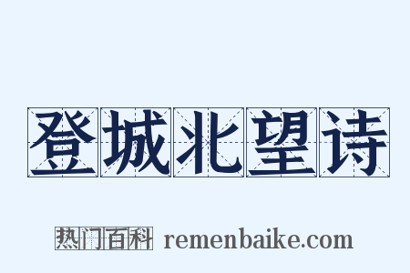 登城北望诗是什么意思的图片